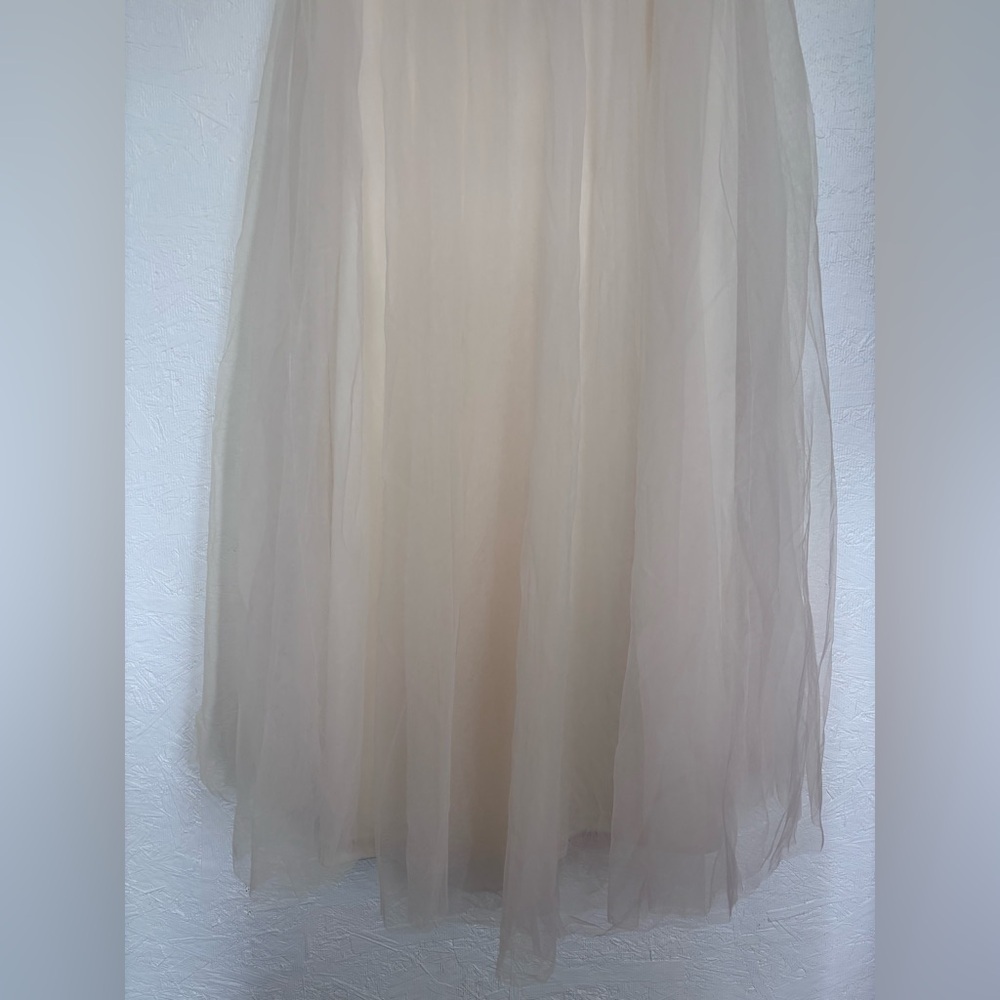 NWT Hello Molly Tulle Skirt Cream Midi Corset Bodice Tie Back Bridal Midi Dress - Picture 7 of 17